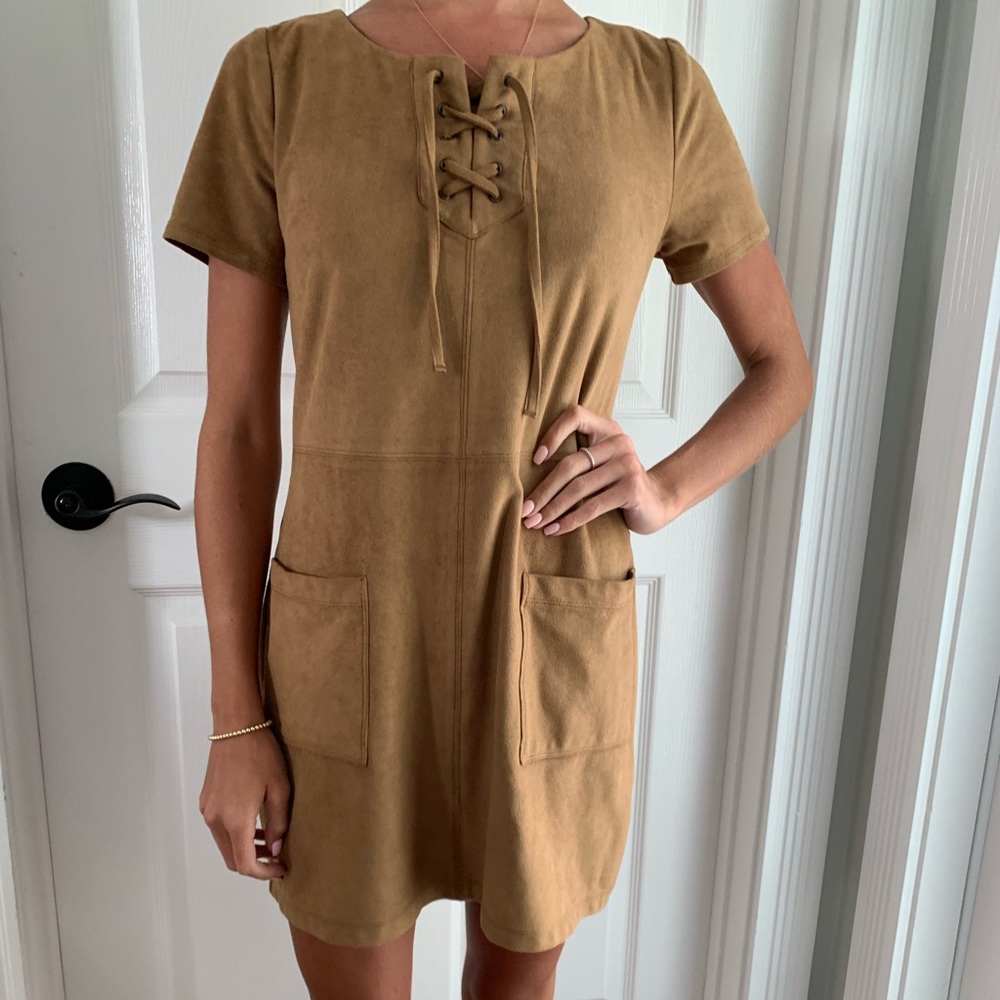 Suede brown dress